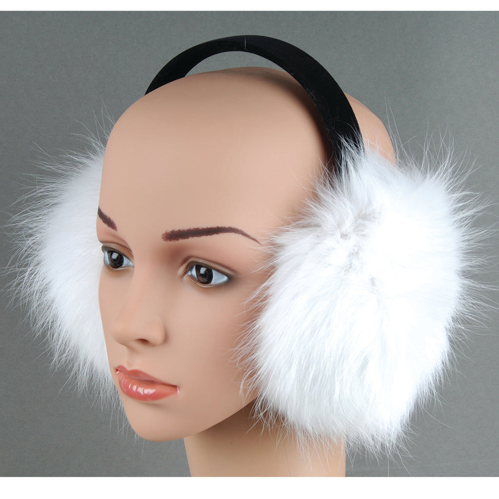 Arctic White Fox Ear Muffs