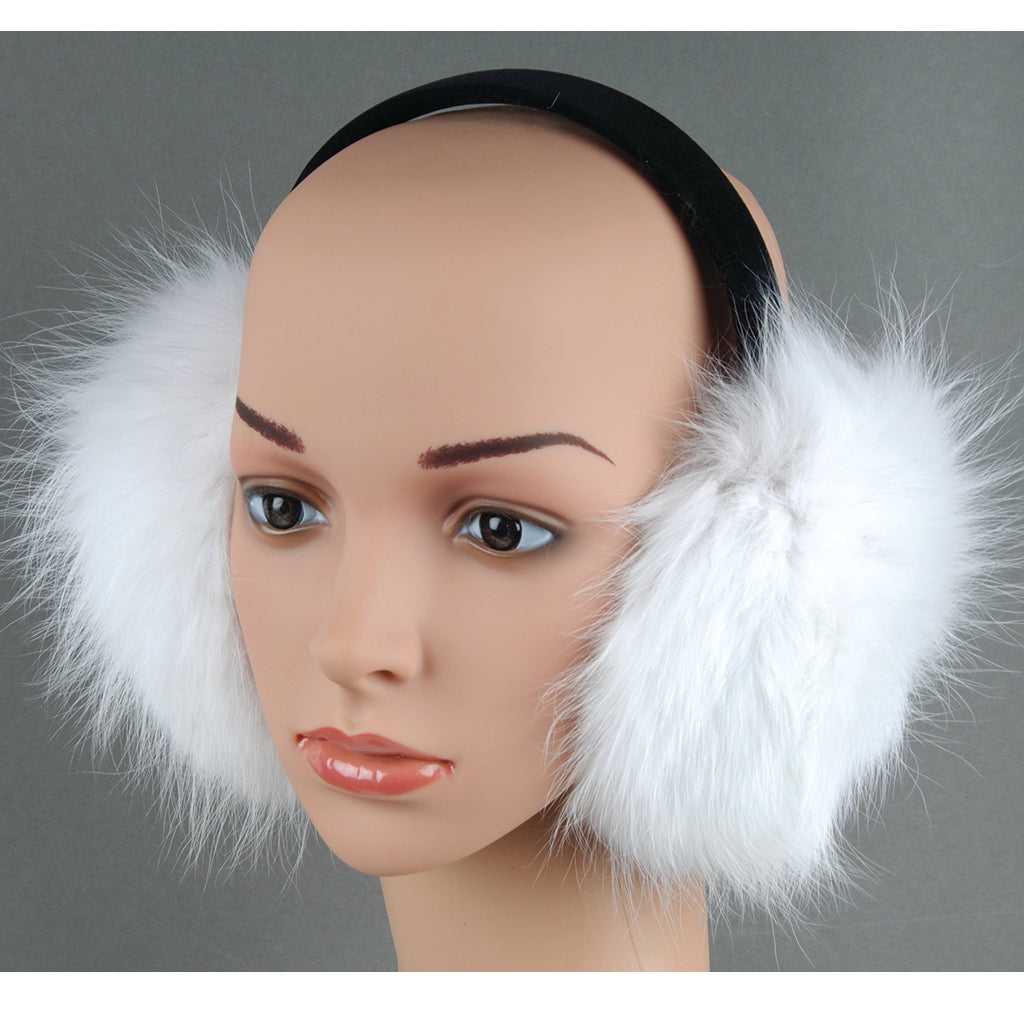 Arctic White Fox Ear Muffs