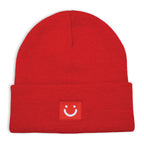 Boy's Hot Paws Knit Smiley Face Beanie