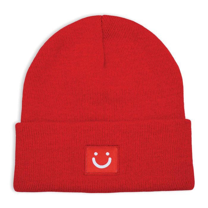 Boy's Hot Paws Knit Smiley Face Beanie