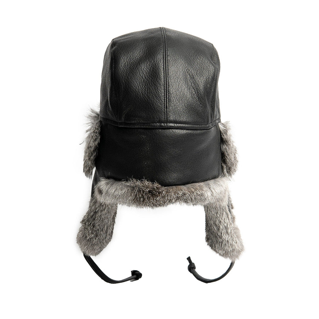 Crown Cap Sheepskin Leather Rabbit Aviator