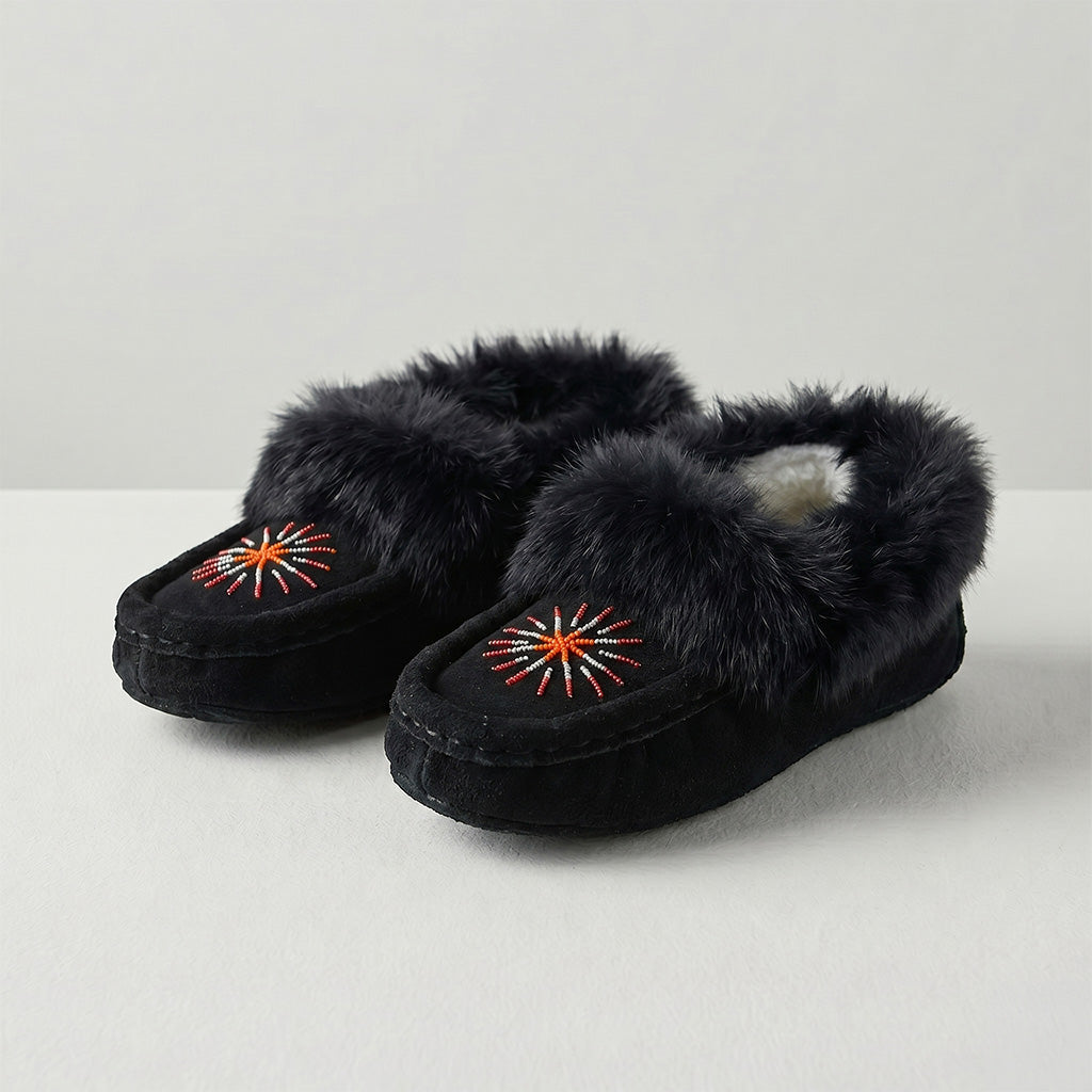 Men's Canadian Hand Beaded Traditional Moccasins