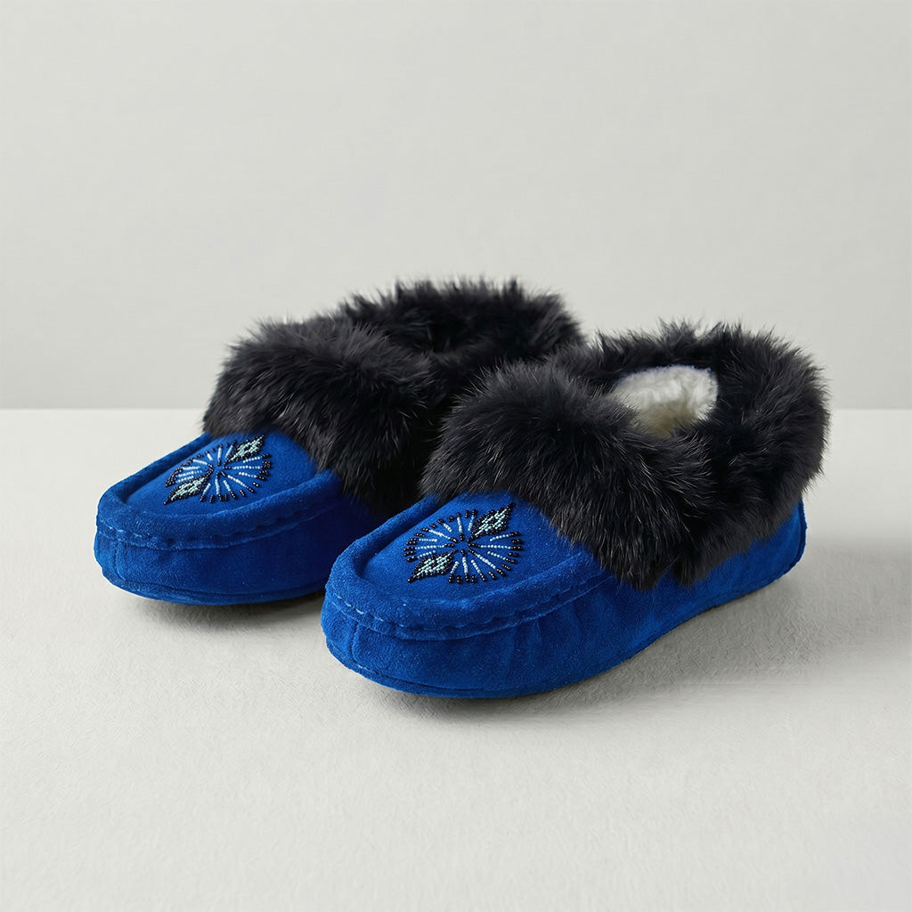 Women's Canadian Hand Beaded Traditional Moccasins