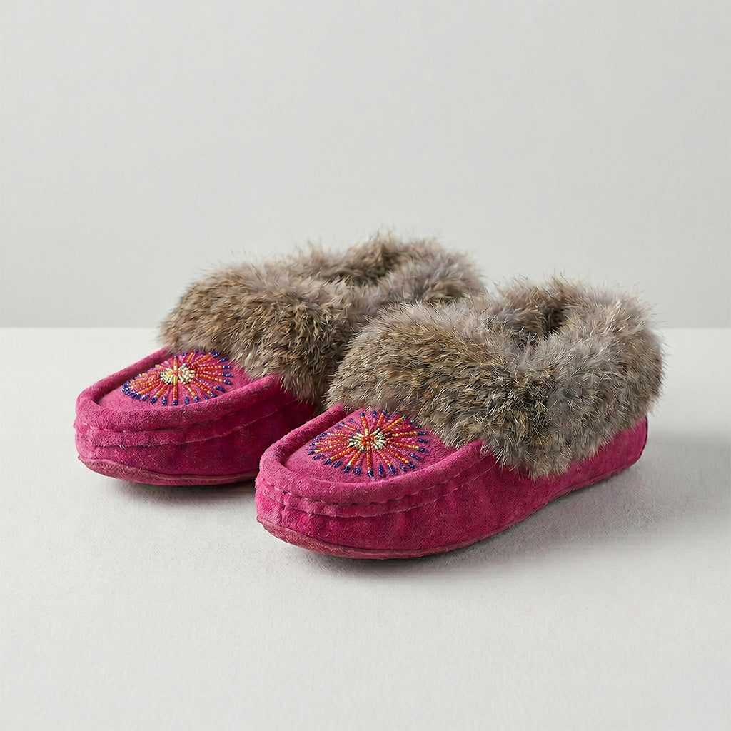 Women's Canadian Hand Beaded Traditional Moccasins