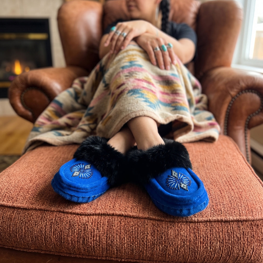Women's Canadian Hand Beaded Traditional Moccasins