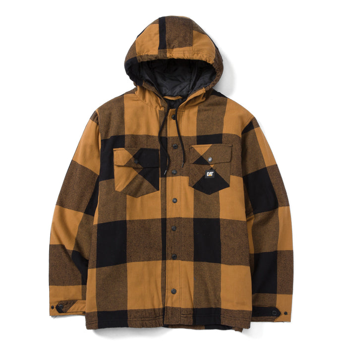 Men's CAT Hooded Flannel Shirt Jacket