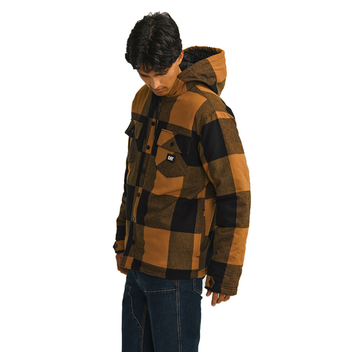 Men's CAT Hooded Flannel Shirt Jacket