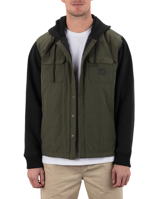 Men's Hurley Santa Cruz Quilted Hooded Shirt Jacket
