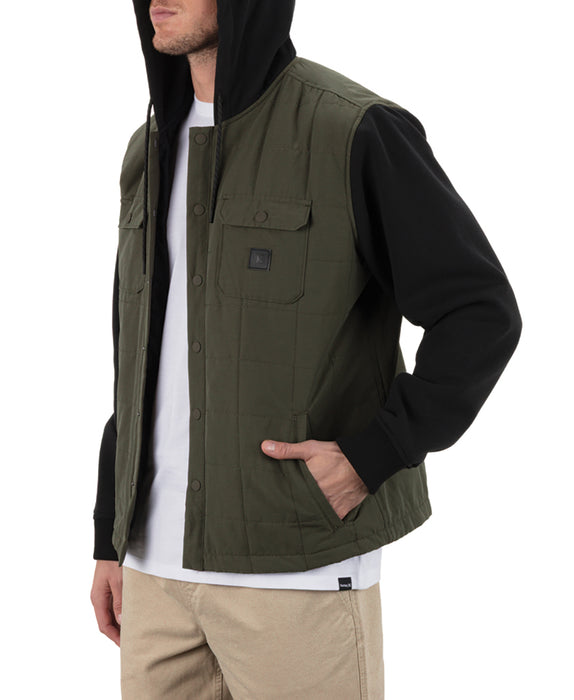 Men's Hurley Santa Cruz Quilted Hooded Shirt Jacket