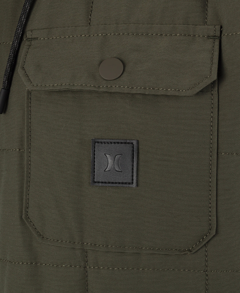 Men's Hurley Santa Cruz Quilted Hooded Shirt Jacket