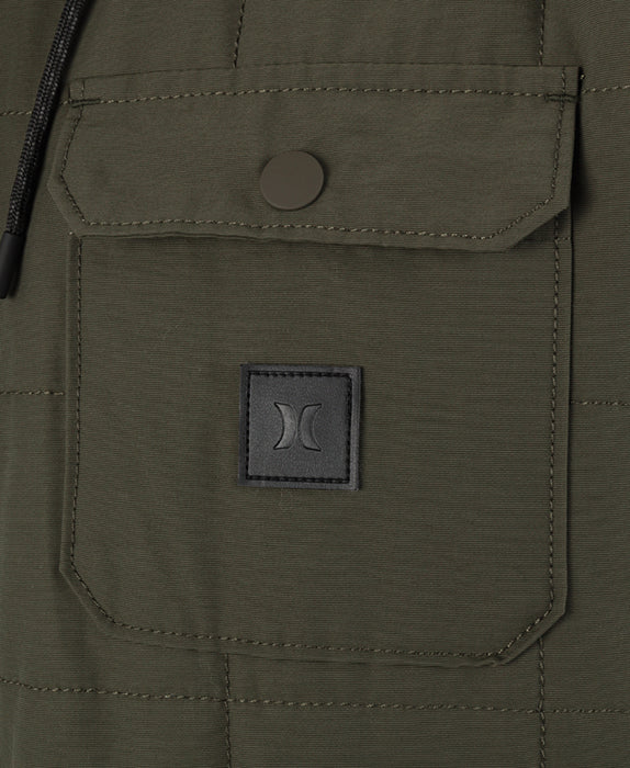 Men's Hurley Santa Cruz Quilted Hooded Shirt Jacket