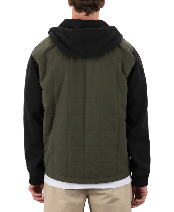 Men's Hurley Santa Cruz Quilted Hooded Shirt Jacket