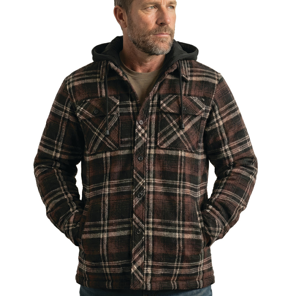 Misty Mountain Quilted Lined Insulated Flannel Jacket