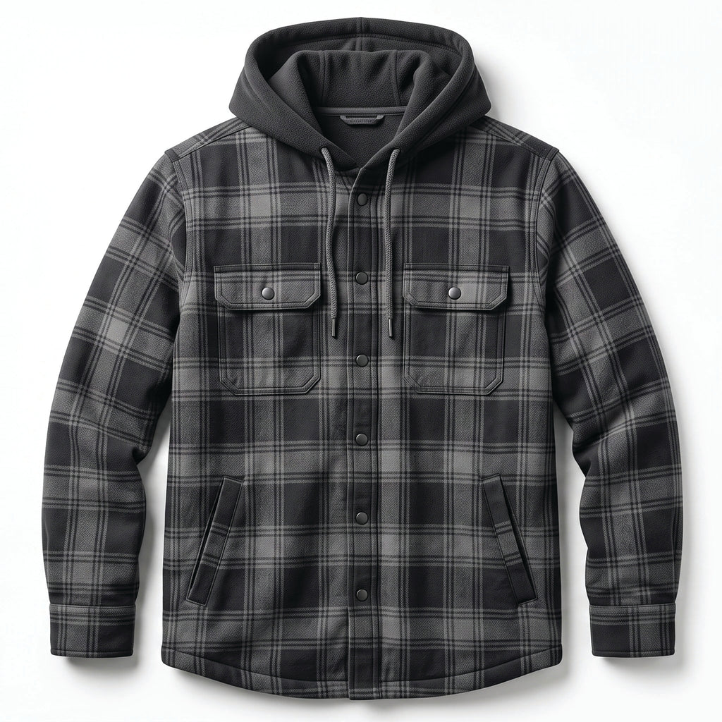 Men's Dickies Hooded Plaid Shirt Jacket