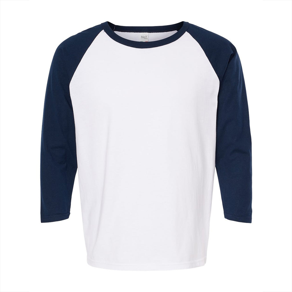Unisex M&O Three-Quarter Sleeve Baseball T-Shirt