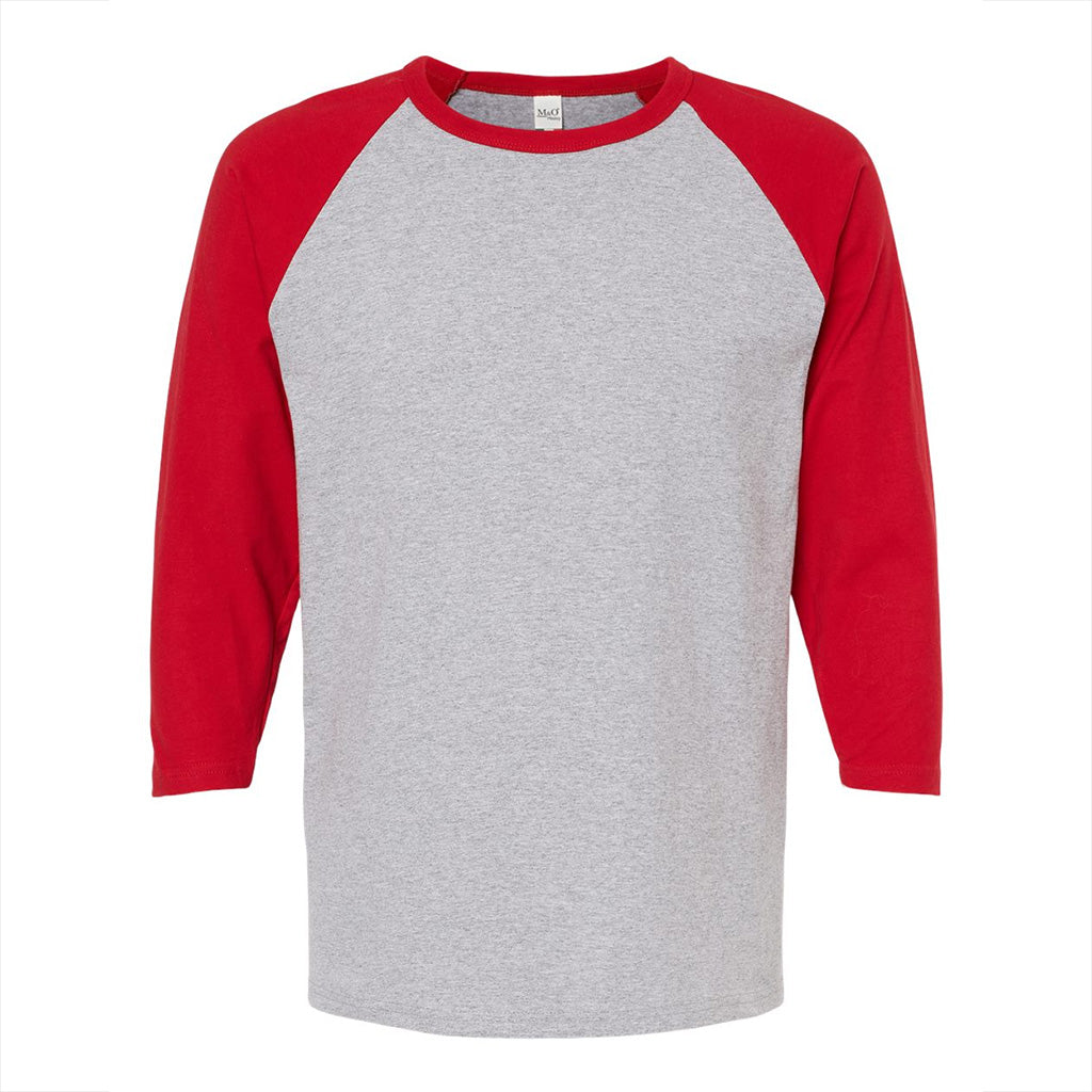 Unisex M&O Three-Quarter Sleeve Baseball T-Shirt