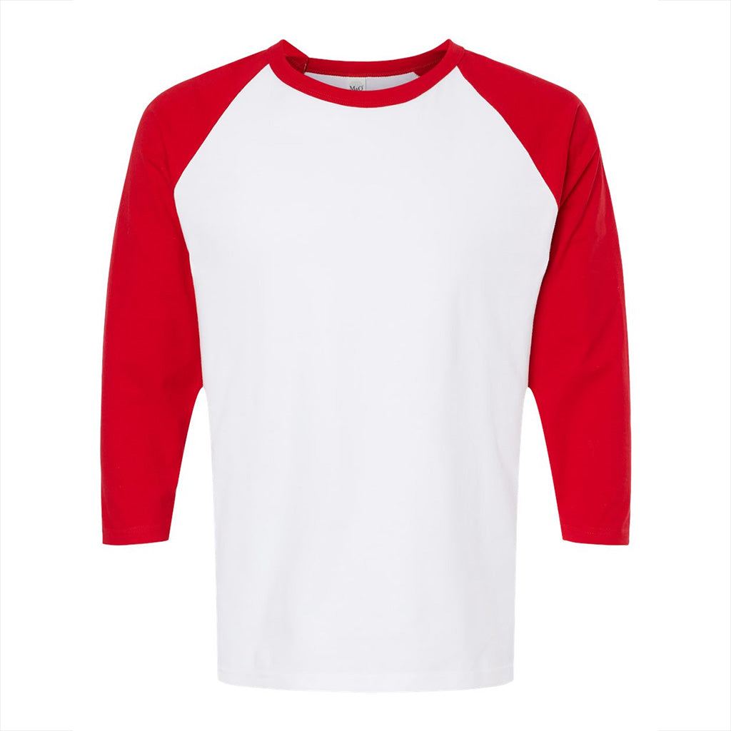 Unisex M&O Three-Quarter Sleeve Baseball T-Shirt