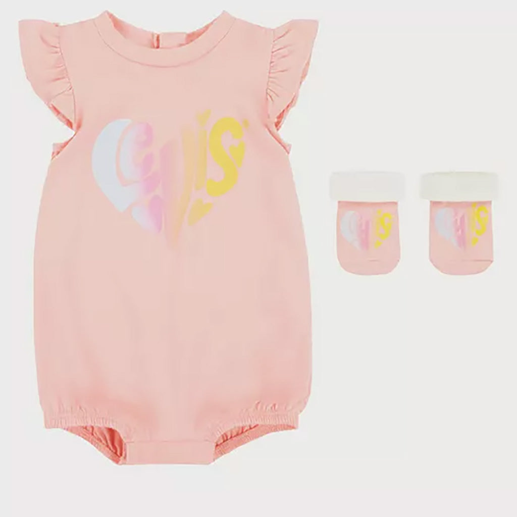 Levi's Toddler Printed Romper Bootie Set