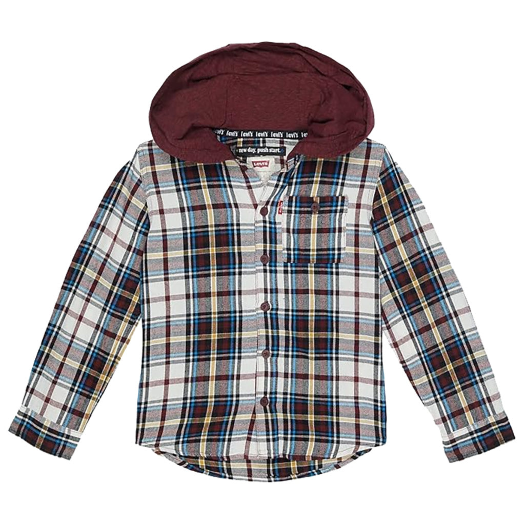Levi's Kid's Hooded Button-Up Flannel Shirt