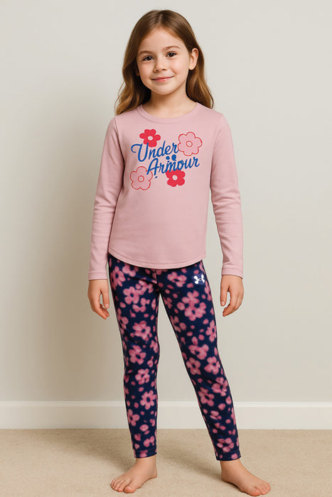 Girl's UA Printed LS Legging Set