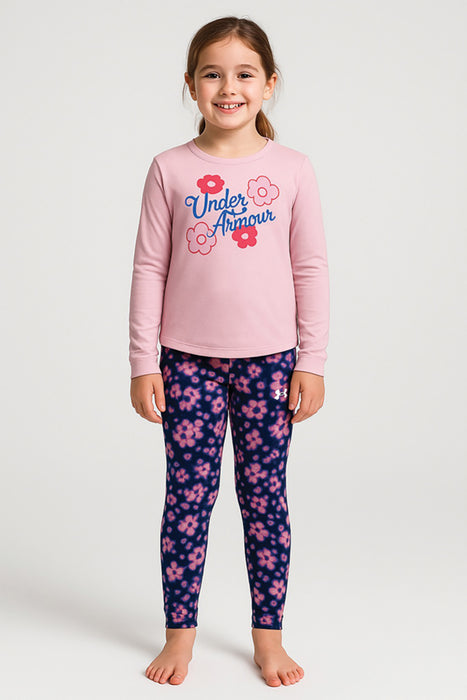 Girl's UA Printed LS Legging Set