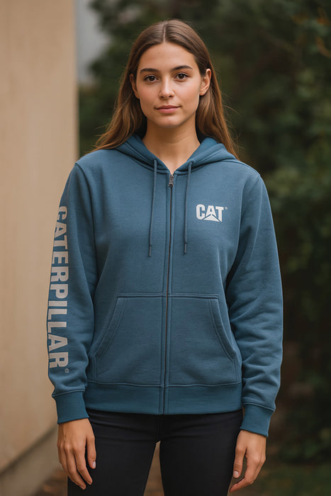 Women's CAT Trademark Banner Full Zip Hoodie