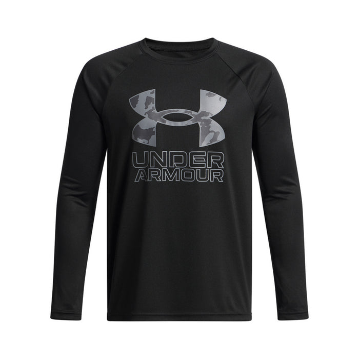 Boy's UA Tech Hybrid Print L/S Shirt