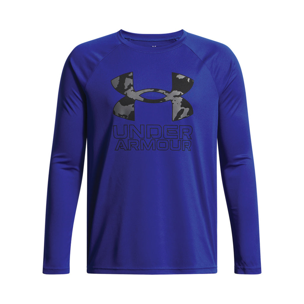 Boy's UA Tech Hybrid Print L/S Shirt