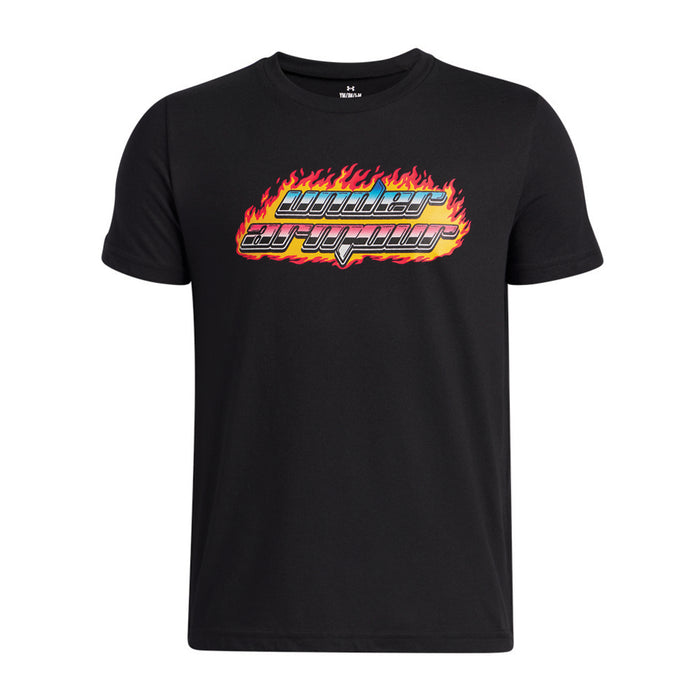 Boy's UA Flame Wordmark Tee