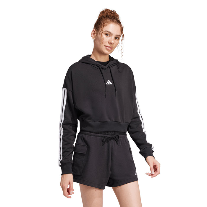 Women's Adidas Essentials 3-Stripes French Terry Cropped Hoodie