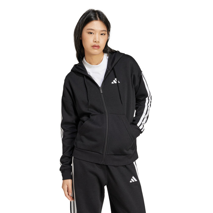 Women's Adidas Essentials 3-Stripes Full-Zip Fleece Hoodie