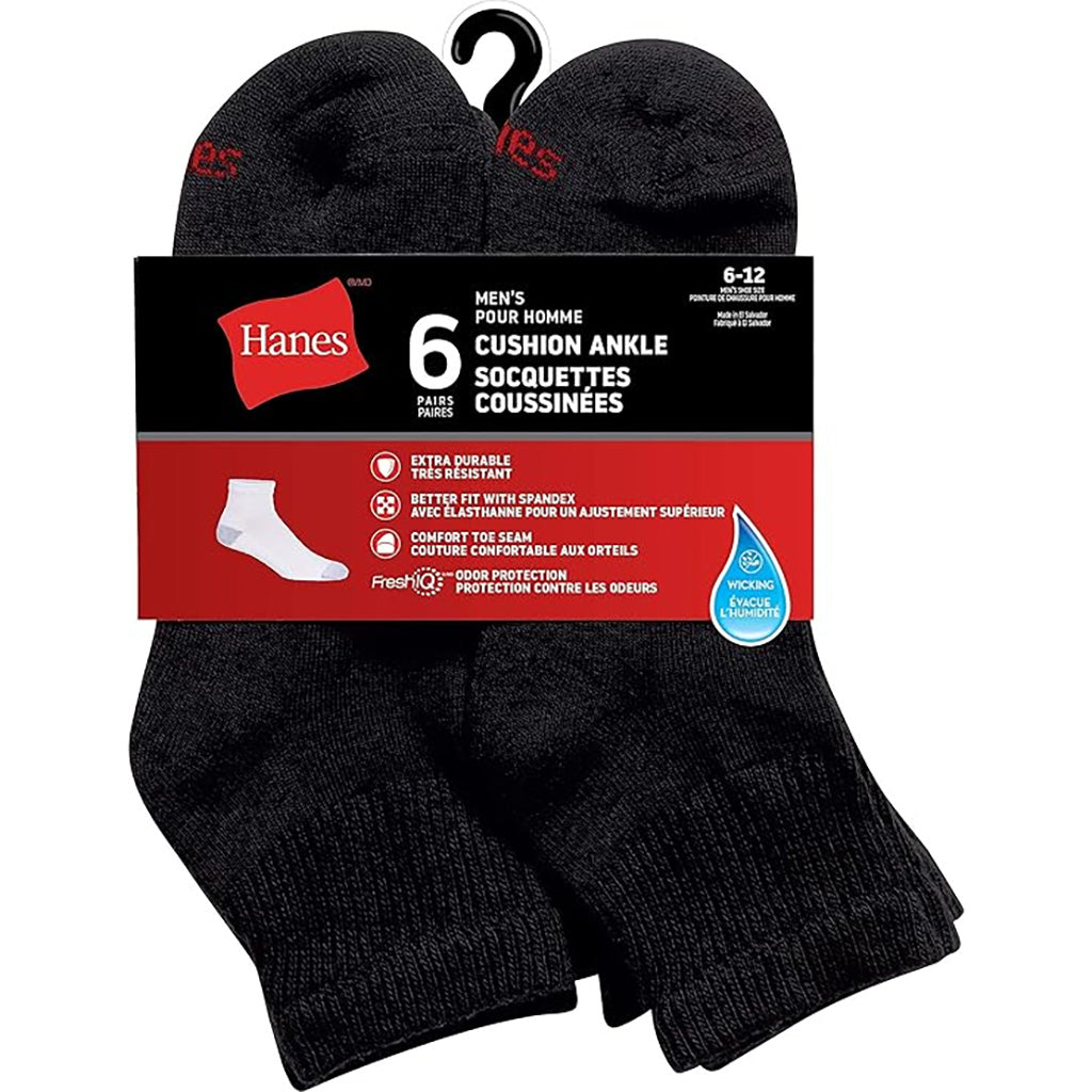 Men's Hanes Ankle Socks (6 Pack)