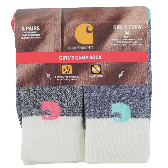Girl's Carhartt Camp Crew 6Pk Sock