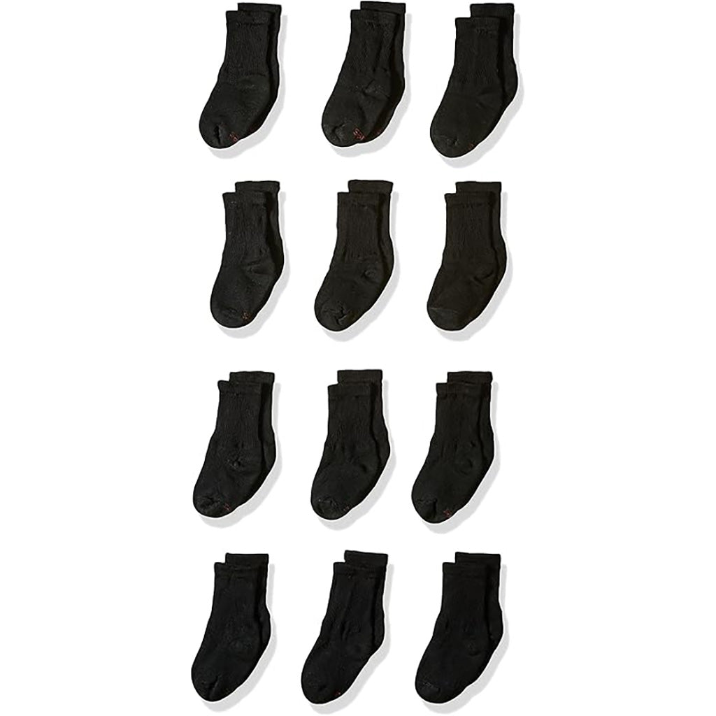 Boy's Hanes Core Cotton Crew Sock (12 Pack)