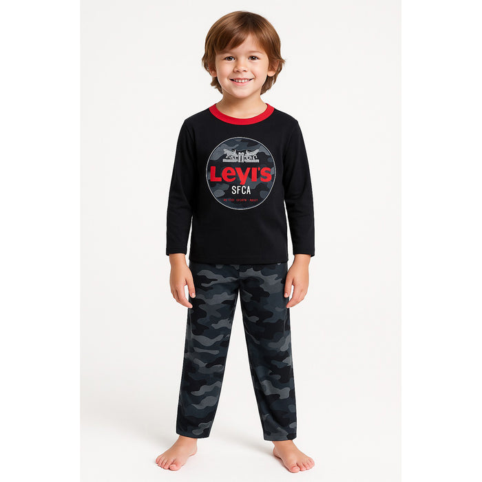Levi's Boy's Long Sleeve Ringer Pants Pajama Set