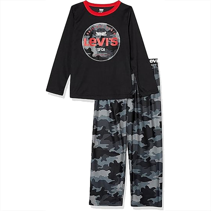 Levi's Boy's Long Sleeve Ringer Pants Pajama Set