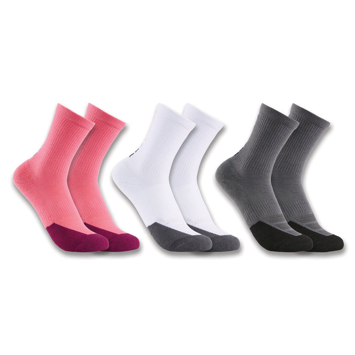 Girl's Carhartt Force Midweight Logo Crew Sock 3-Pack