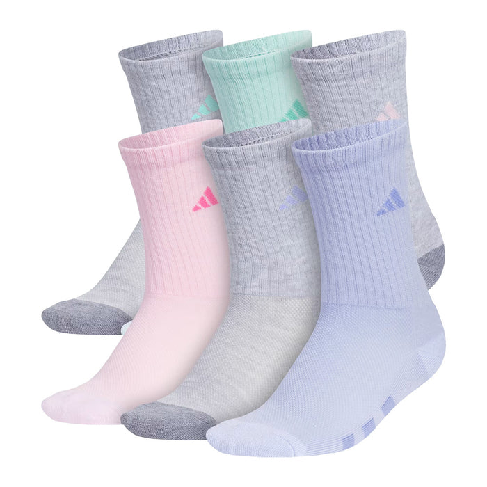 Girl's Adidas Athletic Cushioned Crew Socks (6-Pack)