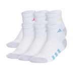 Girl's Adidas Athletic Cushioned Quarter Socks (6 Pack)
