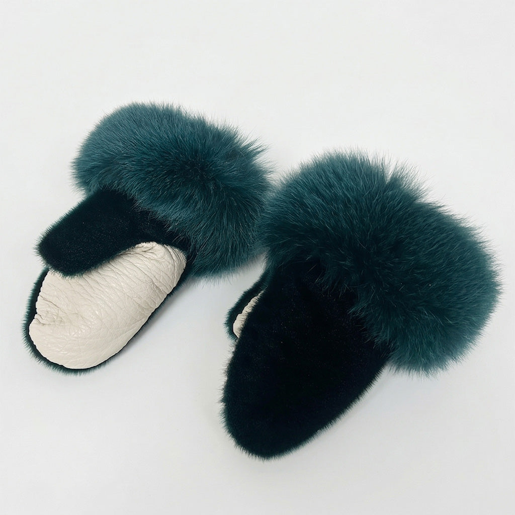 Women's Inuit Seal Skin Fur Trim Mitt