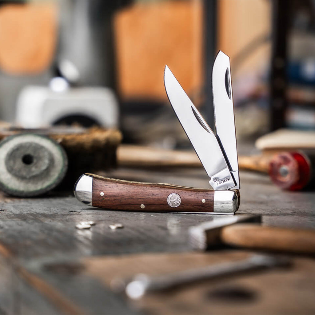 Boker Manufactory TS 2.0 1095 Trapper Rosewood Knife