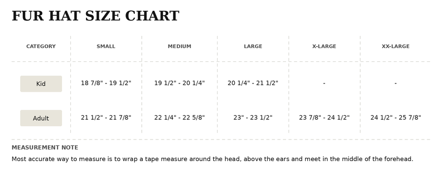 Size chart