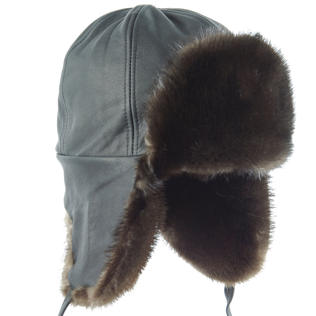 Otter Aviator With Black Deer Hide