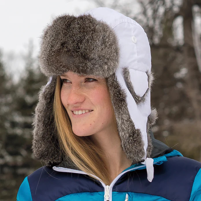 Crown Cap Taslan Rabbit Fur Aviator Hat