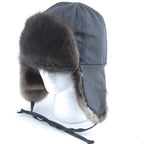 Black Muskrat Fur  Bomber hat