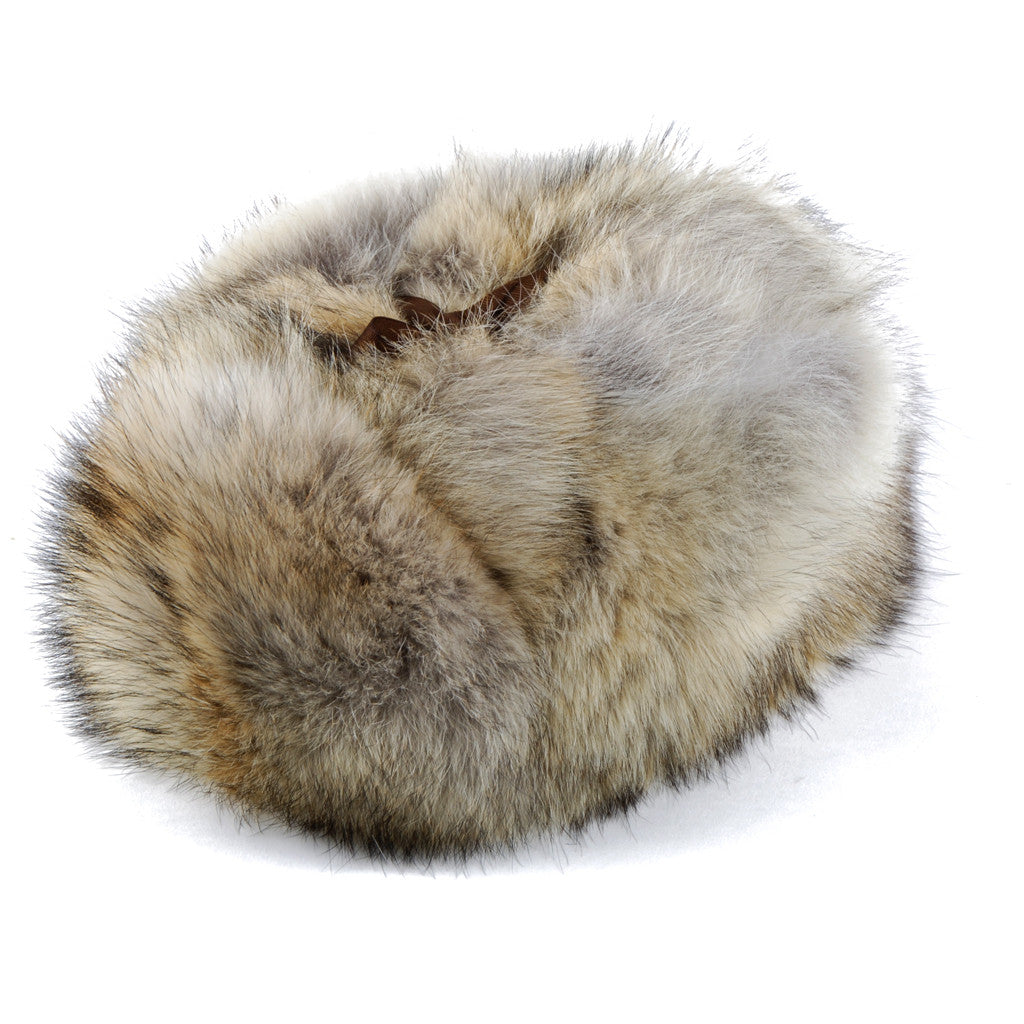 Coyote Fur Hat Jockey Style