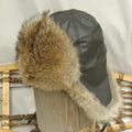 Coyote Fur Leather Aviator Fur Hat nice back