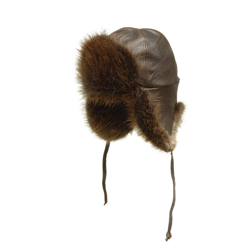 Beaver Fur winter hat winnipeg white back