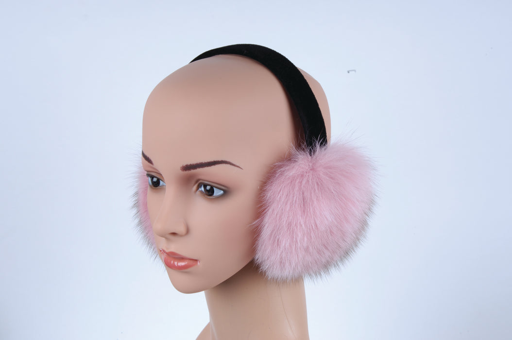 Pink Fox Fur ear Muffs