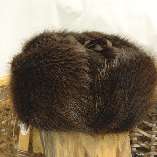 Natural Beaver Fur Hat Jockey Style